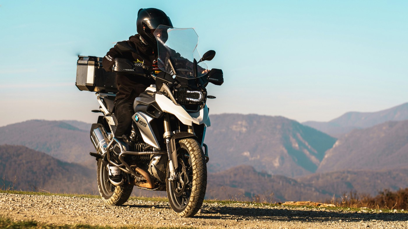 Rider on a cold mountain morning